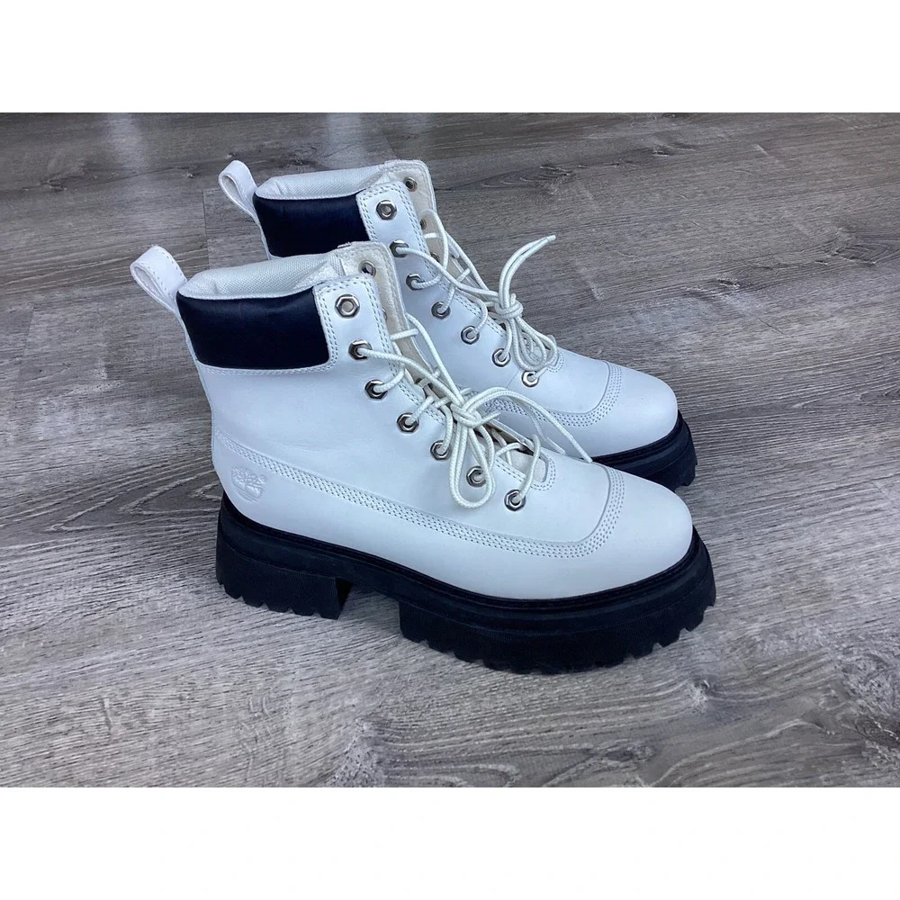Timberland Womens Size 9 Boots Sky 3 Inch Boot Rebotl White Chunky Ankle A5RSV